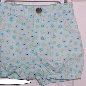 SONOMA Light Blue /Green Floral Print SHORTS Girls